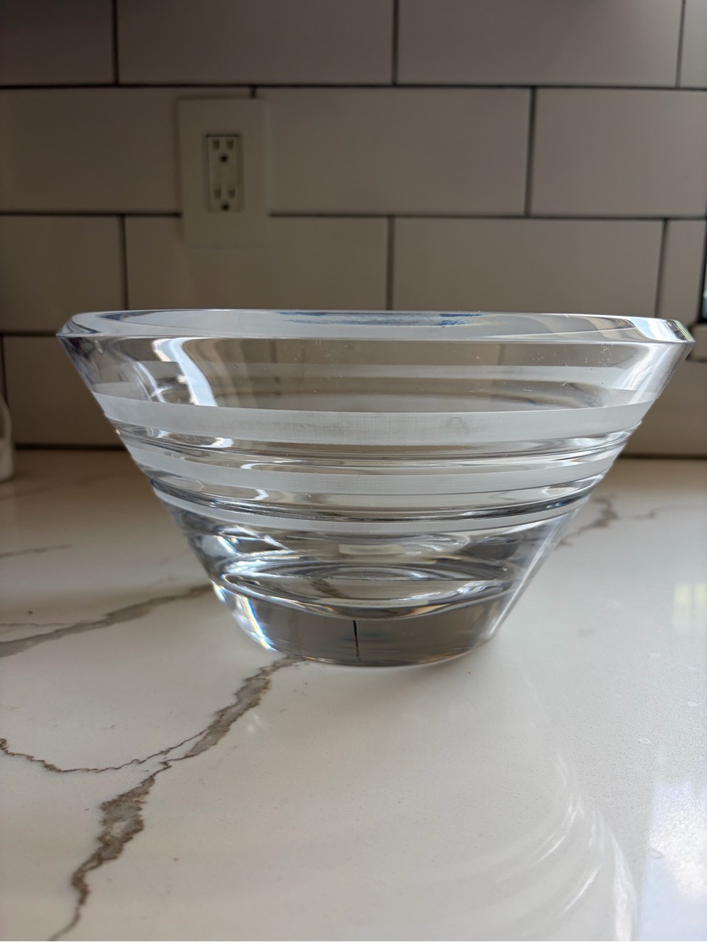 Kate Spade Library Strip 9 1/4 inch full lead crystal bowl